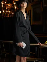 Elena Wang Satin all over embellished dress