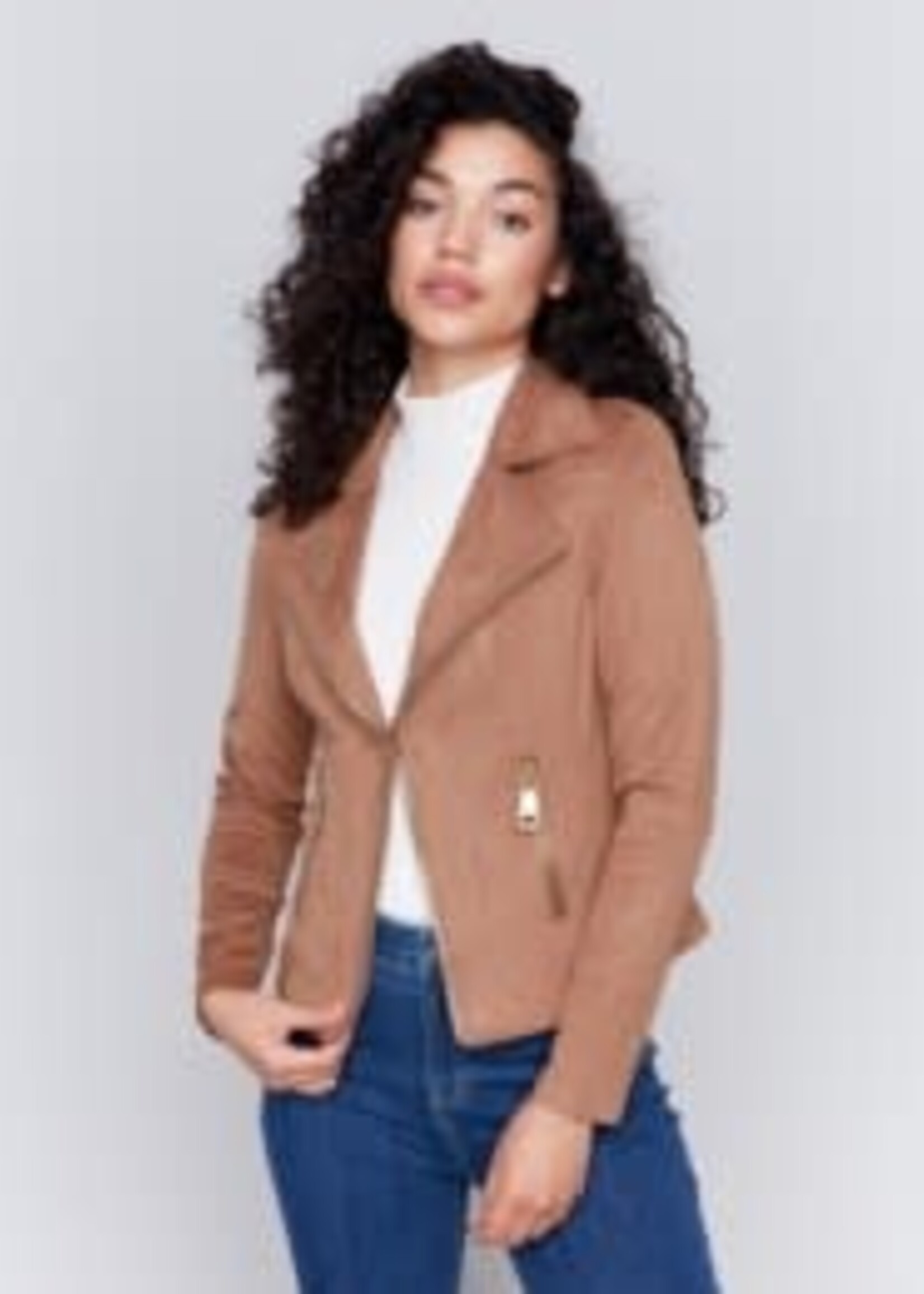 Charlie B Vintage faux leather moto jkt