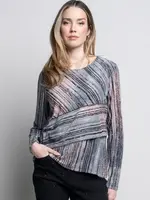 Picadilly Asymmetrical print boat neck top