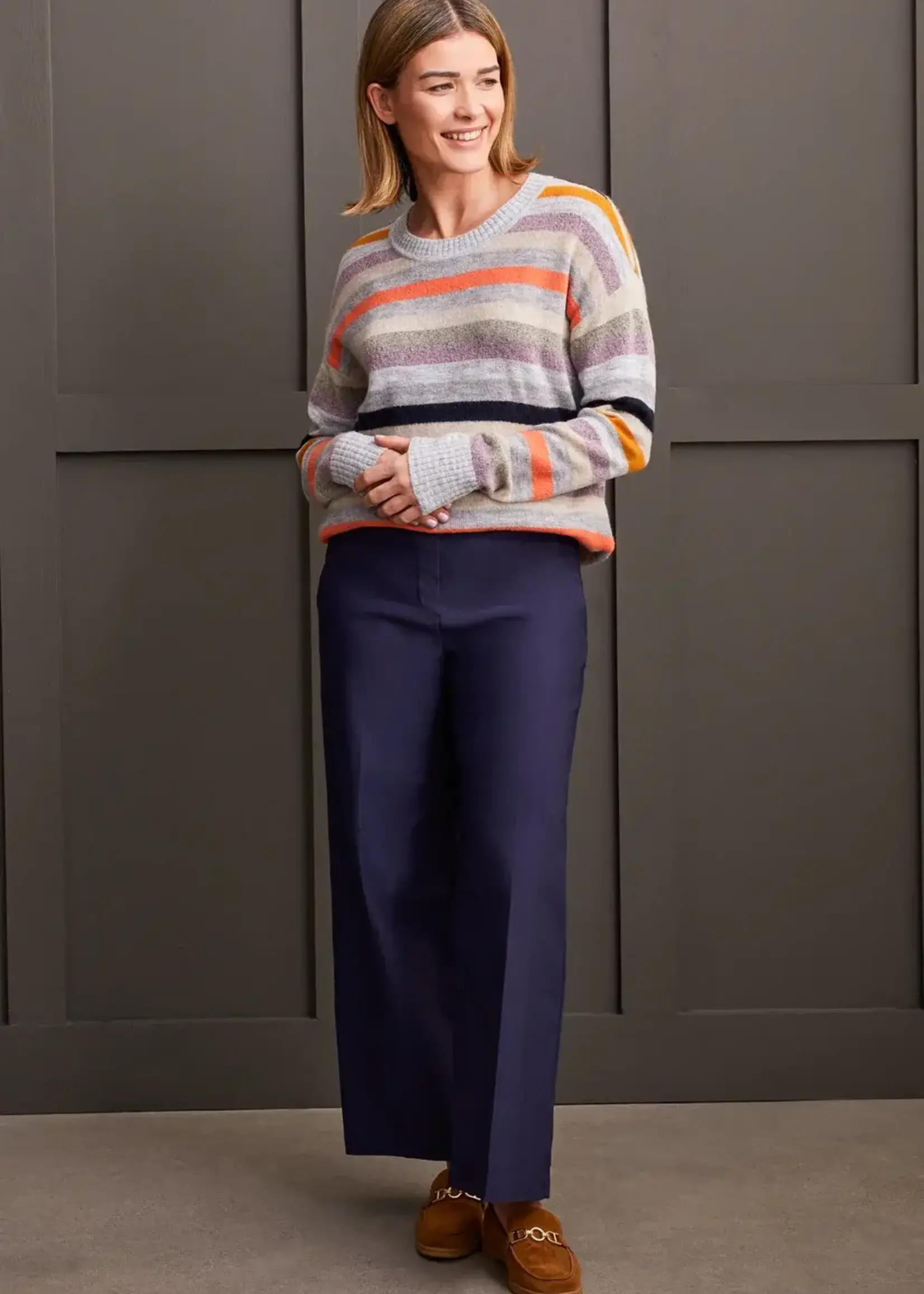 Tribal Yarn striped crew neck