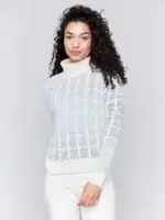 Charlie B Ombre Jacqard turt neck