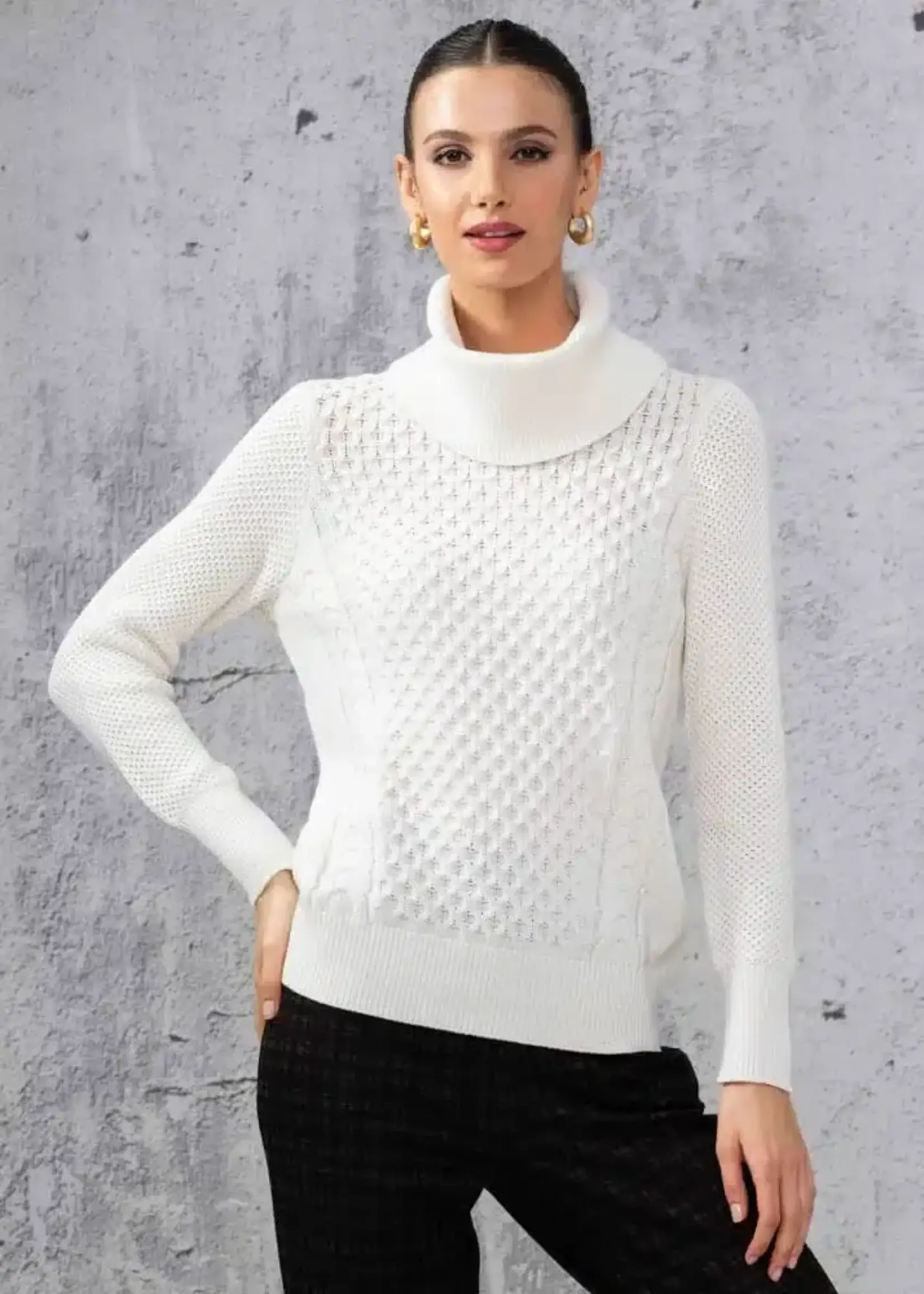 Alison Sheri Cotton weaved sweater