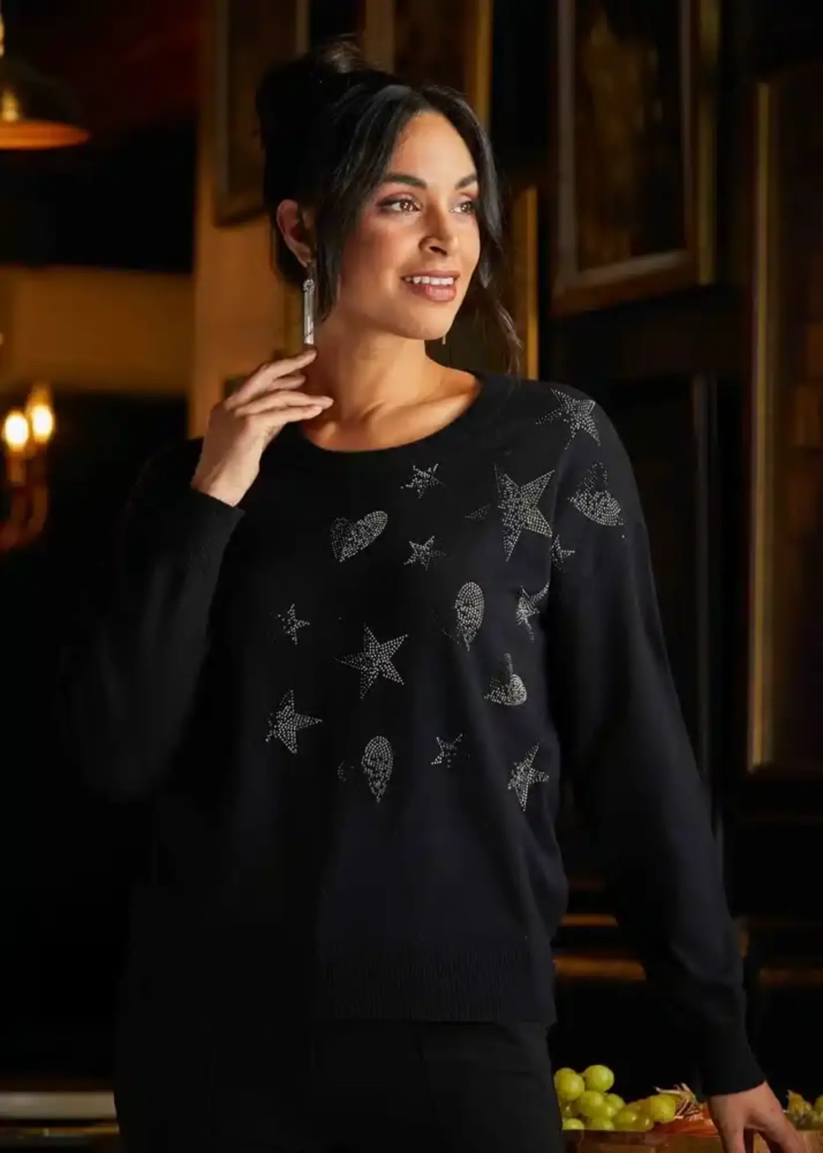 Elena Wang Rhinestone star/ heart