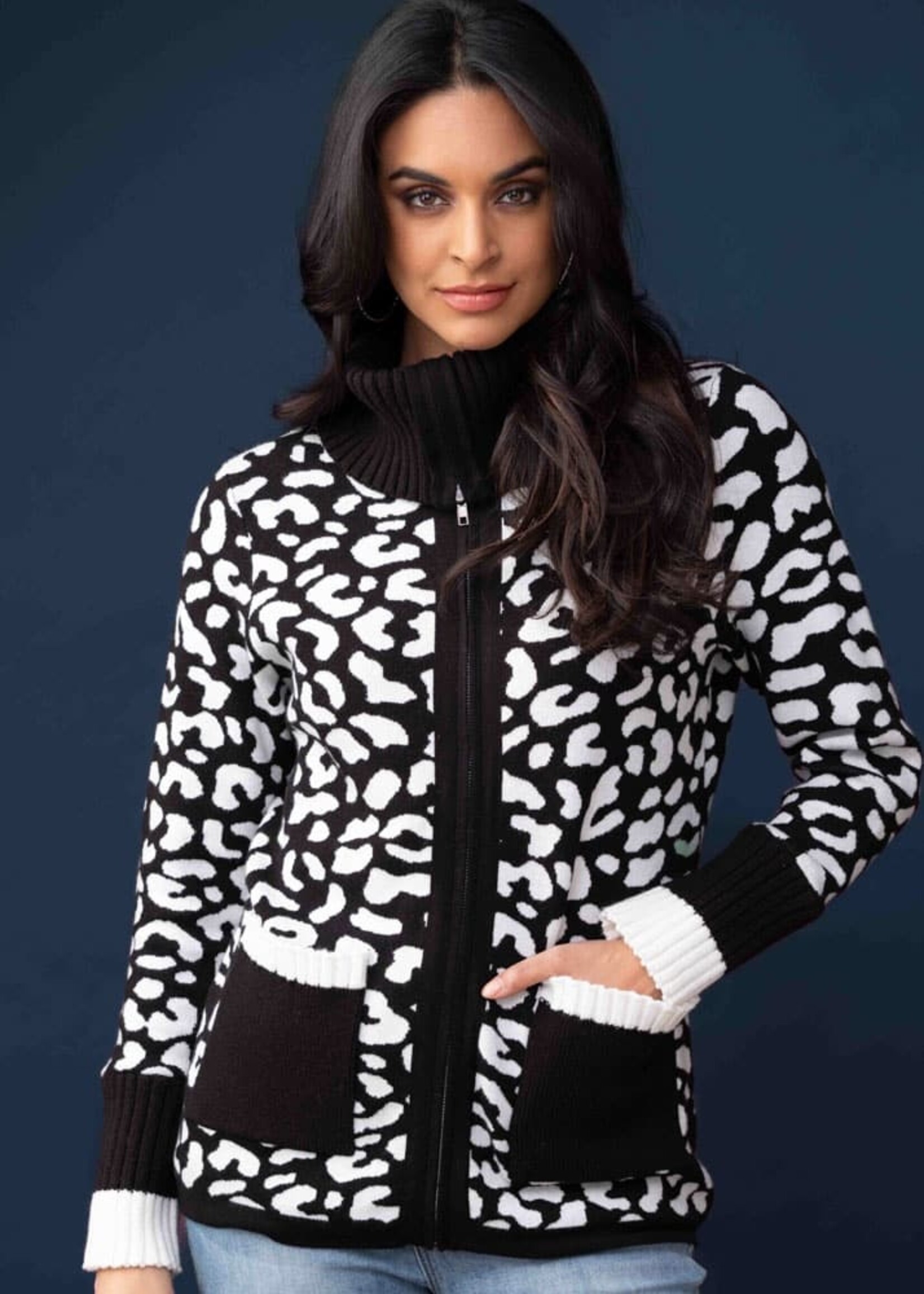Elena Wang Animal print cardi