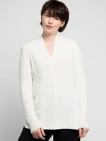 Atelier High v-neck cable knit sweater