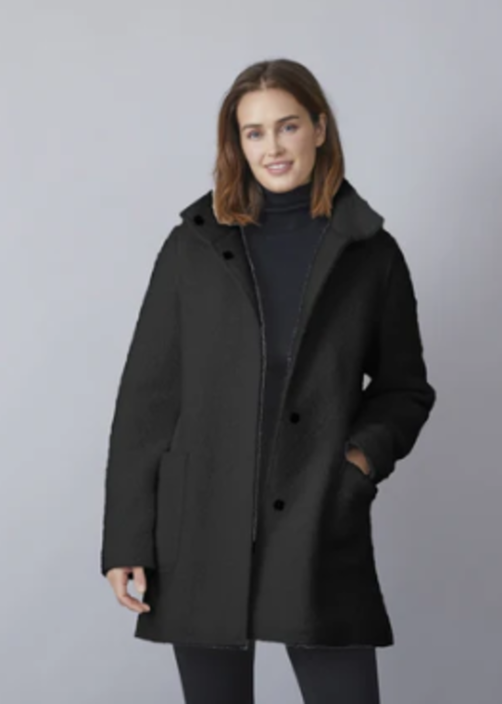 Junge Fallen collar button/ zip coat