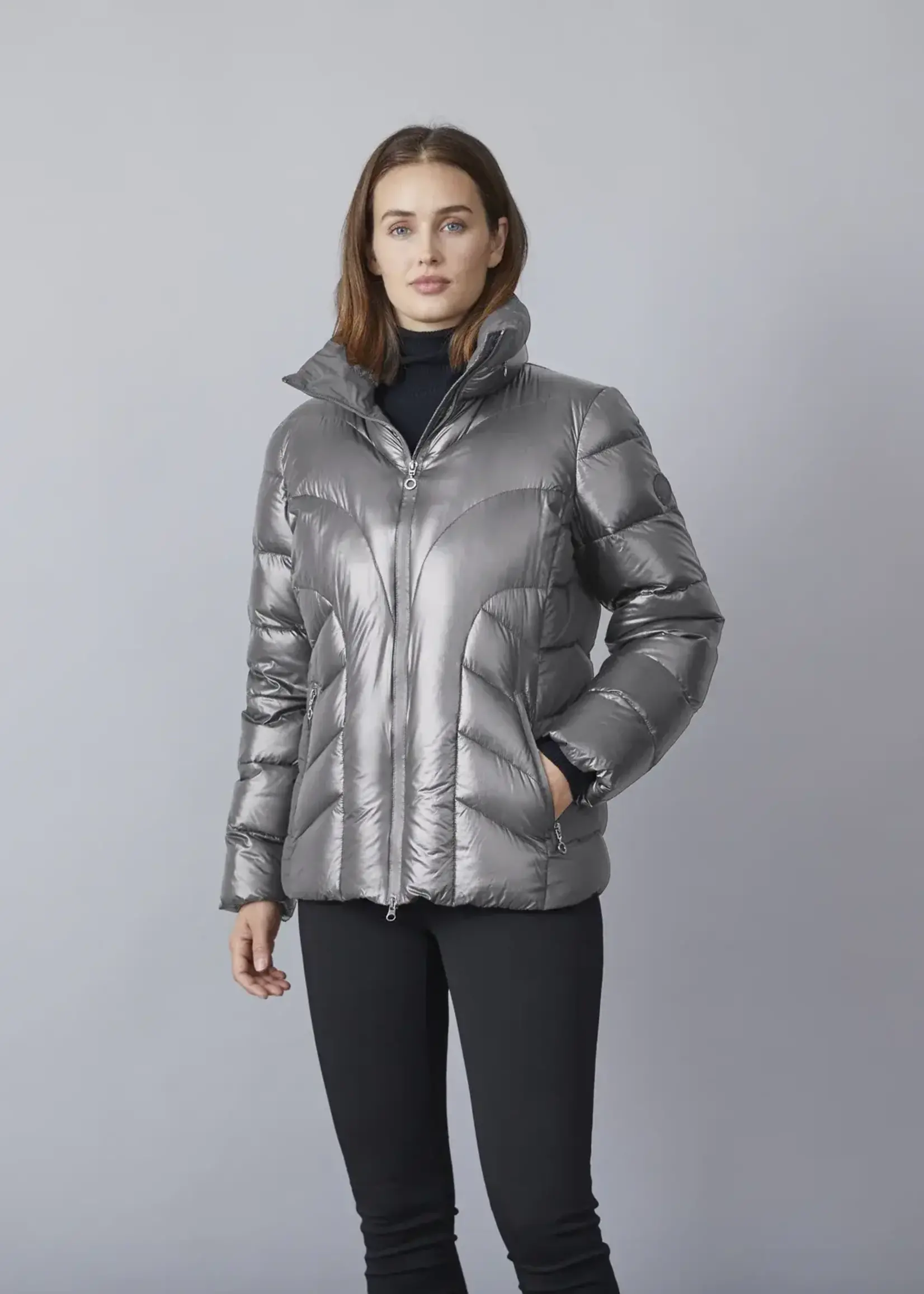 Junge Quilted down coat w/ hidden hood