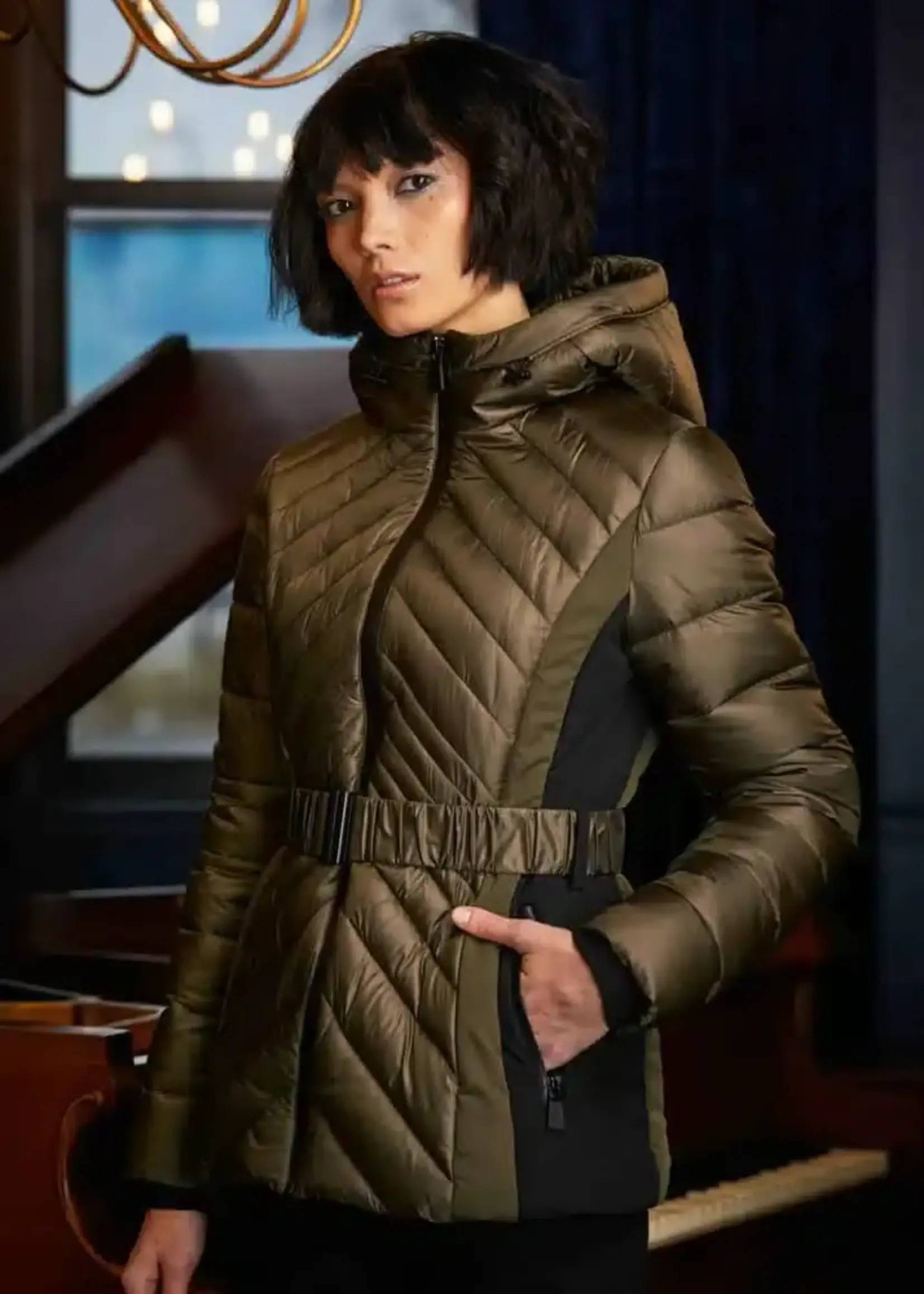 Elena Wang Quilted belt puffer jacket