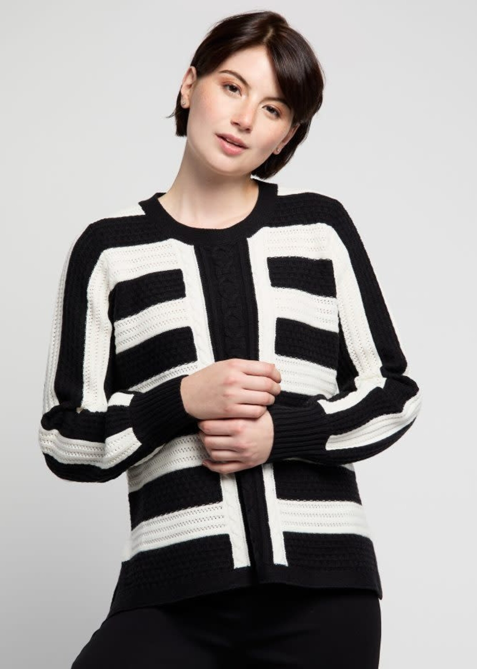 Atelier Knit colour block removable collar