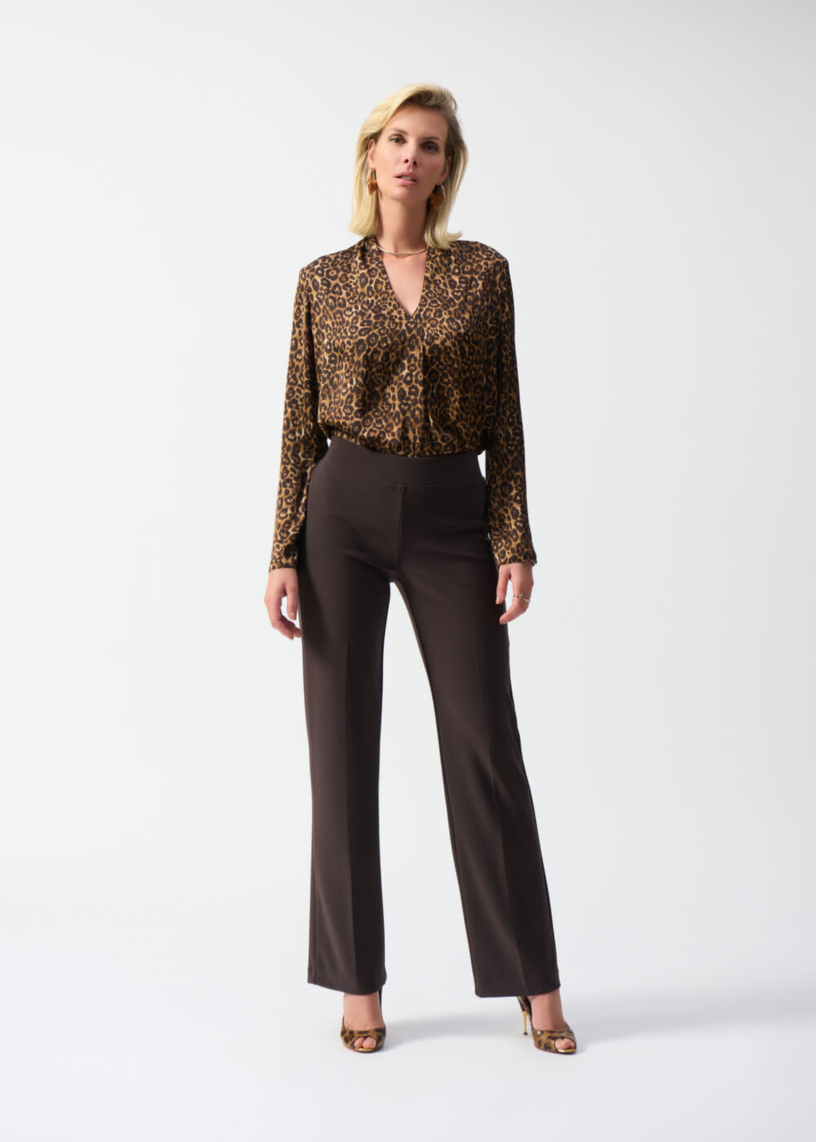 Joseph Ribkoff Satin animal print blouse
