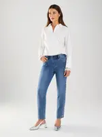 French Dressing Jeans Pull- on pencil jean w/ pearl detail