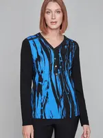Claire Desjardins Apparel 2 tone v-neck long sleeve