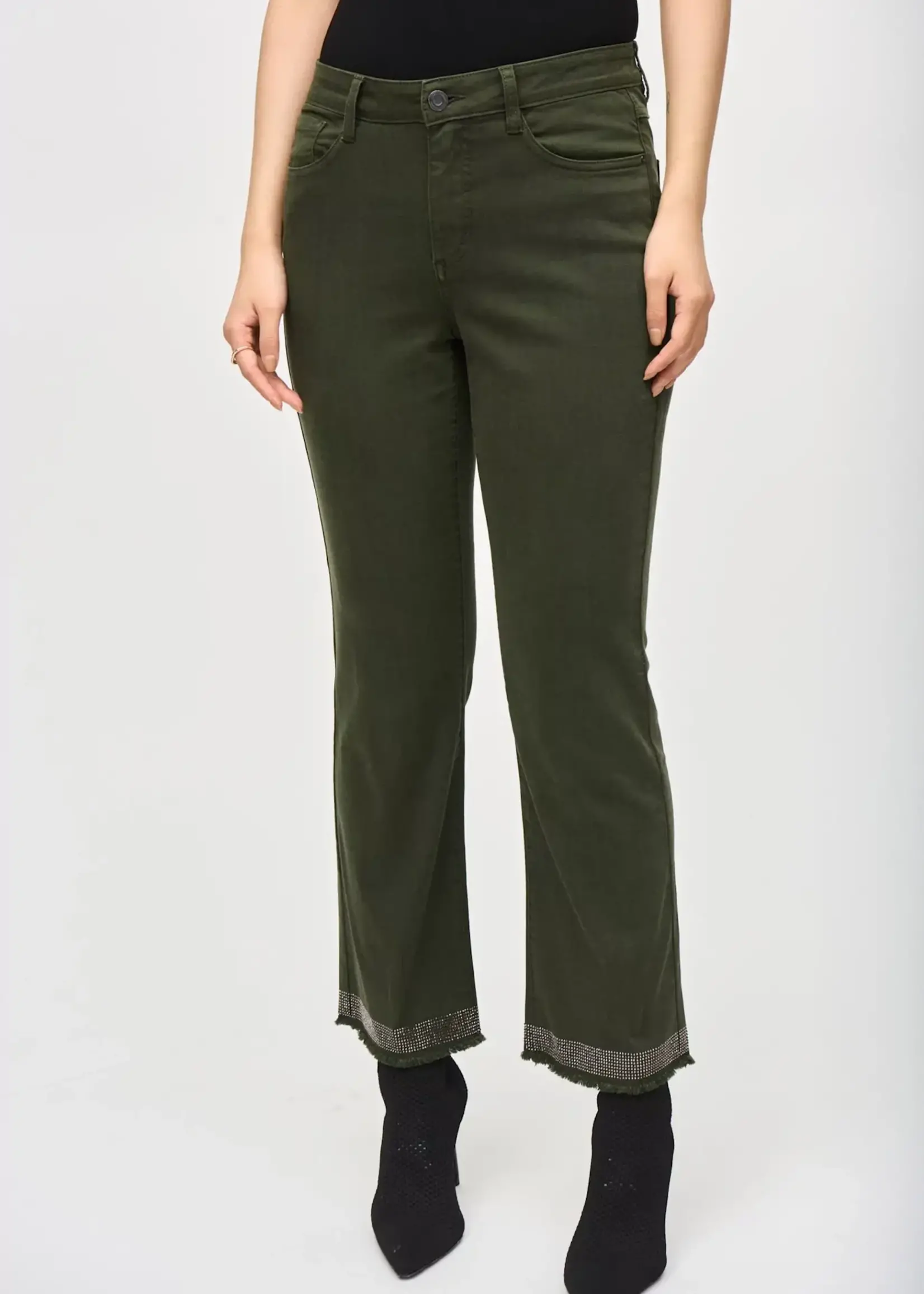 Joseph Ribkoff Frayed embellished hem pant
