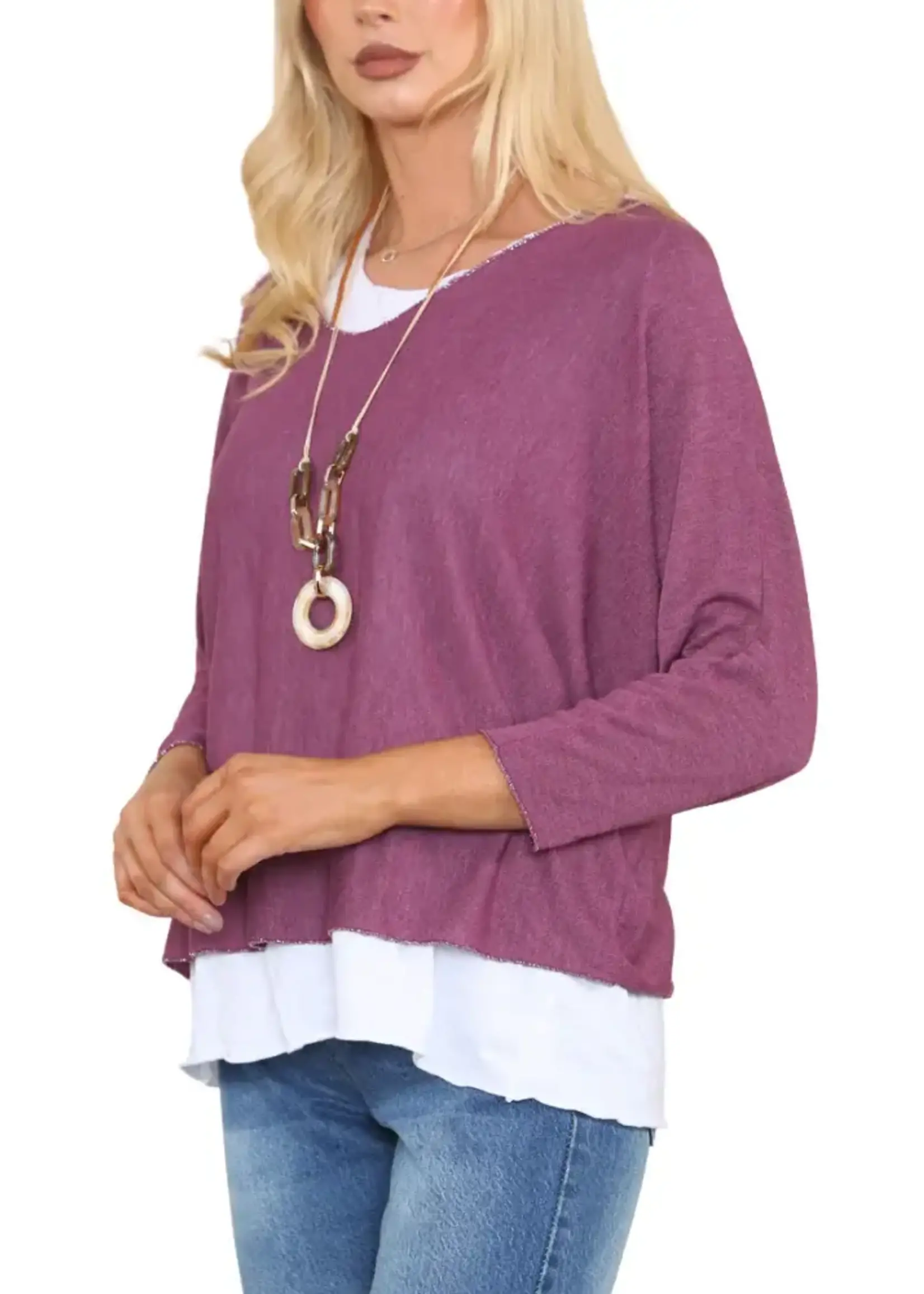 Made in italy Double lined top w/ Necklace
