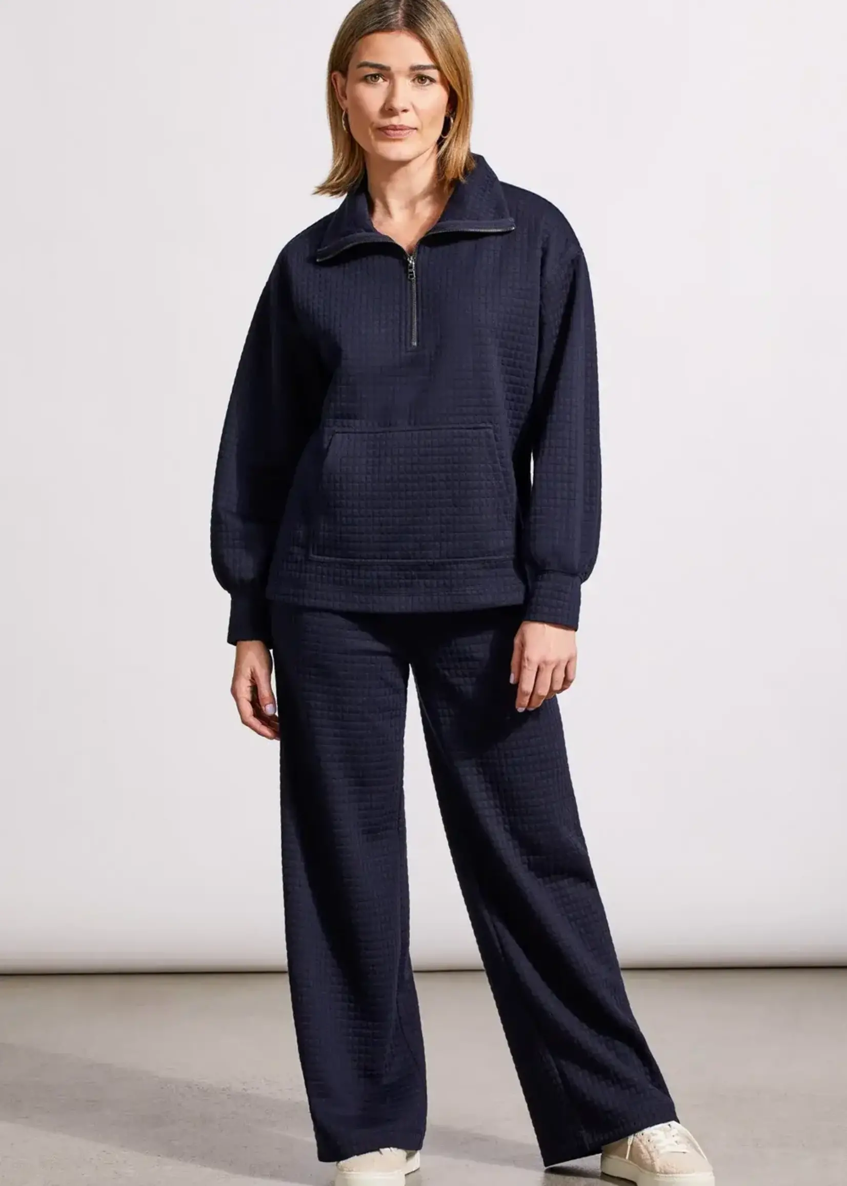 Tribal Half zip quilted Kangaroo sweatshirt