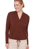 UP Butter V-neck drawstring top