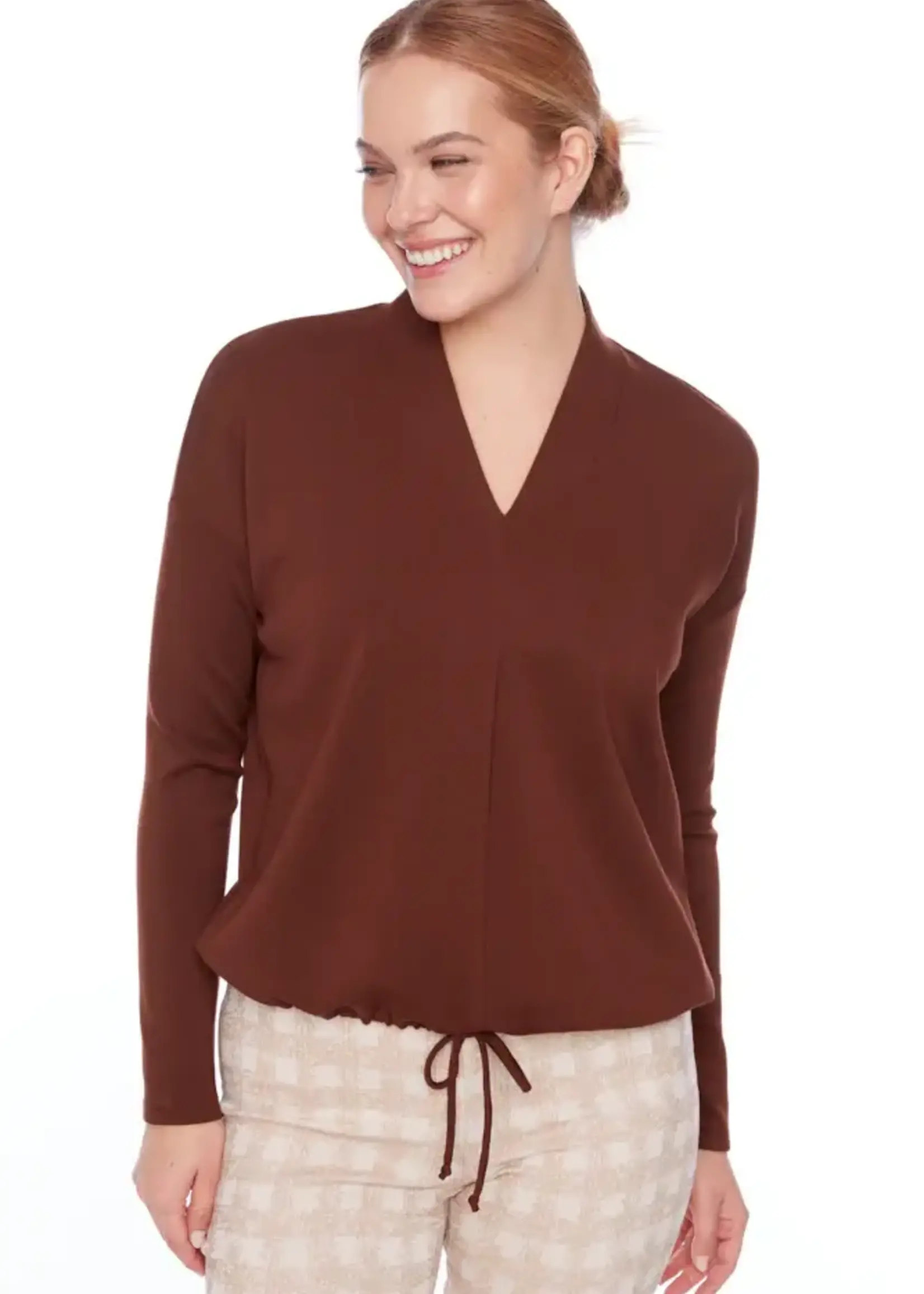 UP Butter V-neck drawstring top