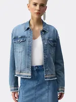 Joseph Ribkoff Embroidered hem rhinestone jean