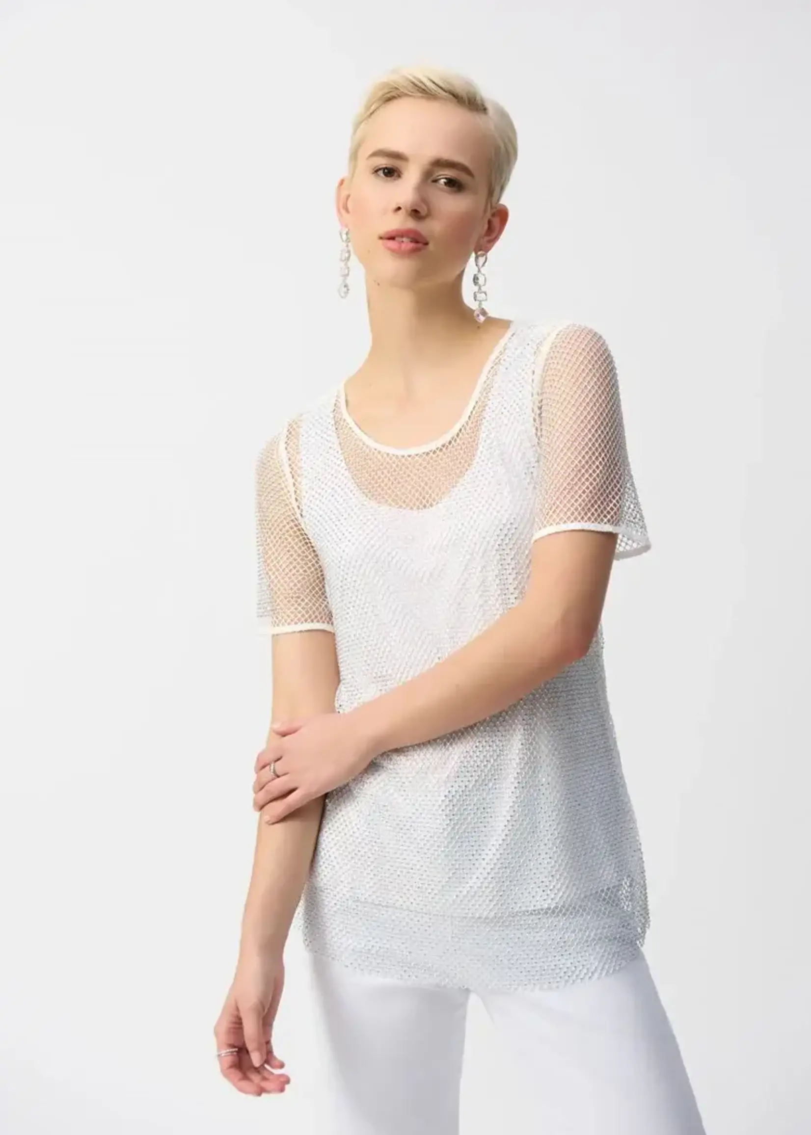 Joseph Ribkoff Sparkle mesh top with cami
