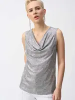 Joseph Ribkoff Foiled cowl neck sleeveless top
