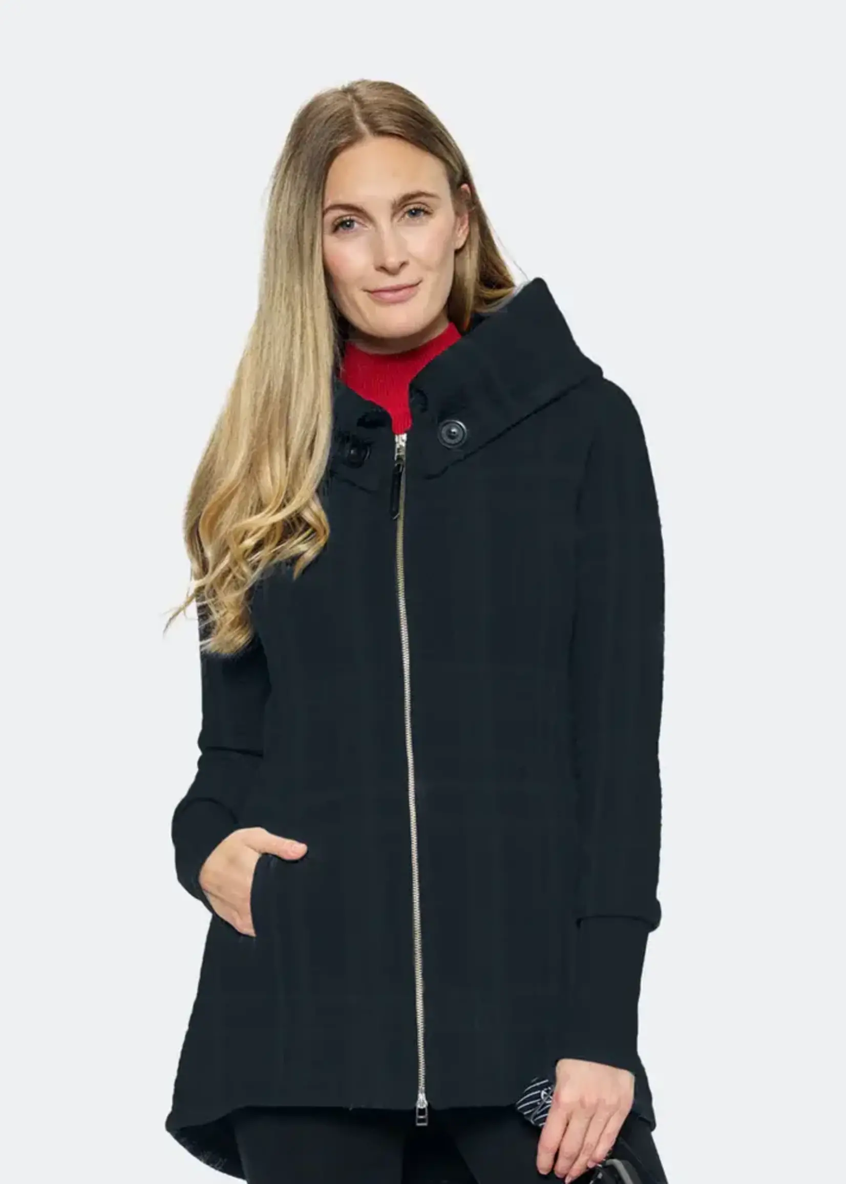 Tonia Debellis Button down hooded high-low