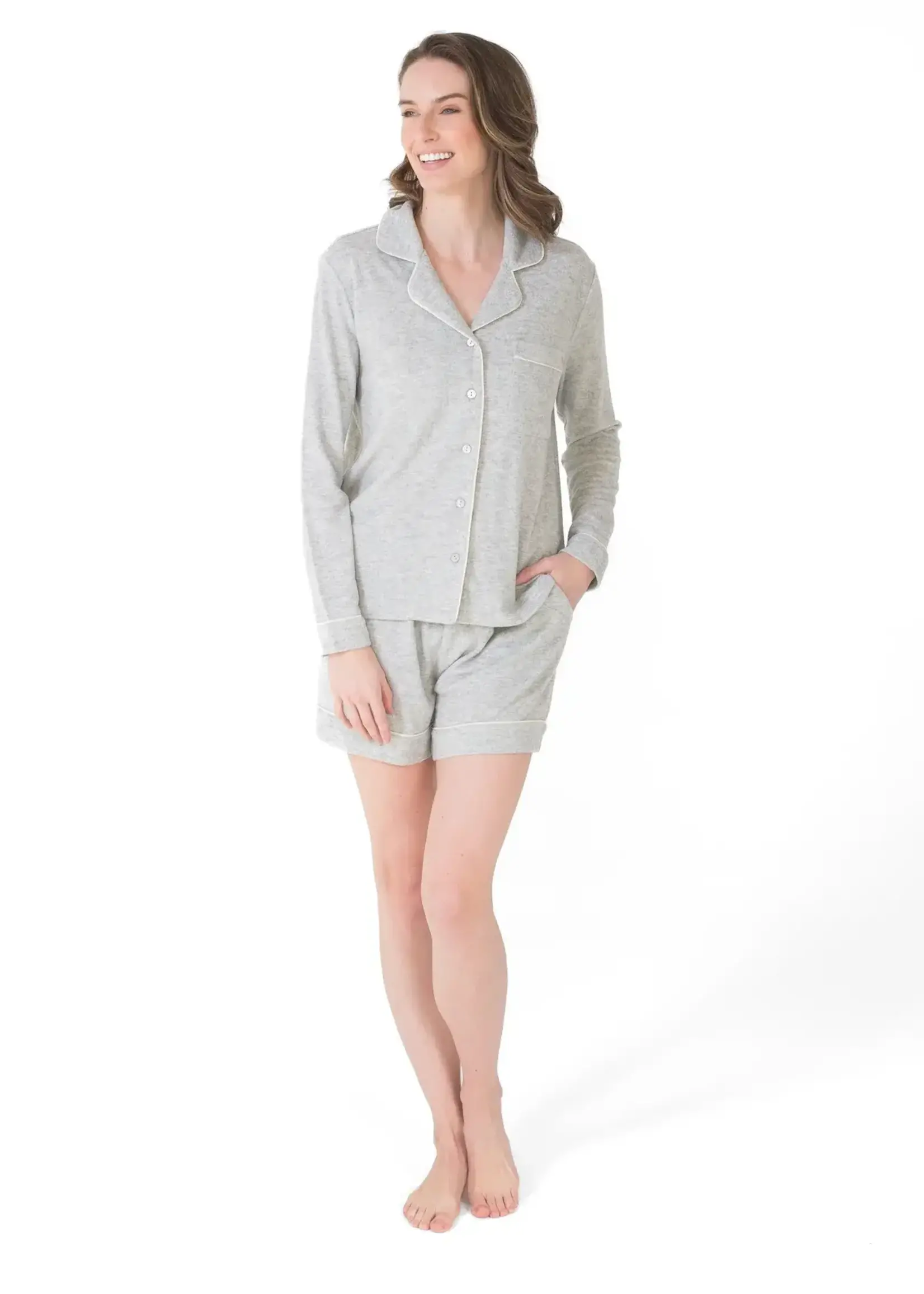 Latte Love 2pc notch collar short set