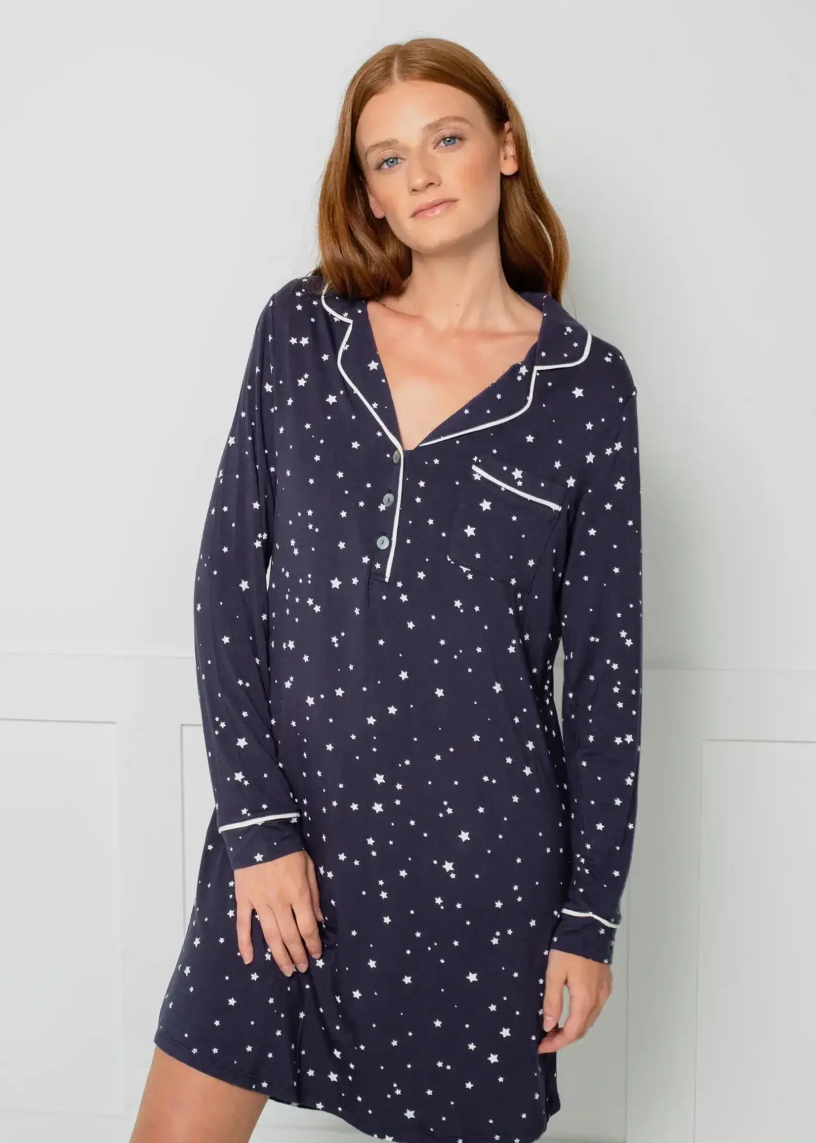 Latte Love Notch collar night shirt