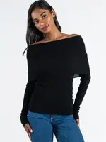 C'est moi Knit off the shoulder top