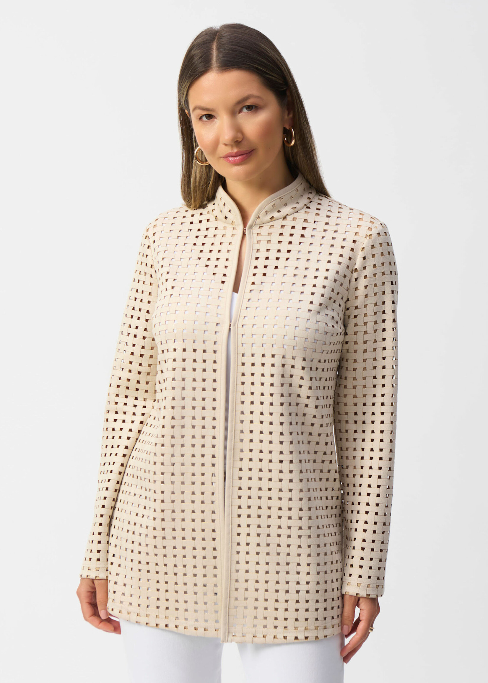 Joseph Ribkoff Laser cut suede jacket