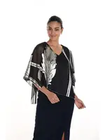 Frank Lyman Metallic floral overlay top
