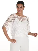Frank Lyman Floral and pearl accent shell