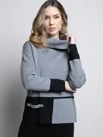 Picadilly Trimmed cowl neck sweater