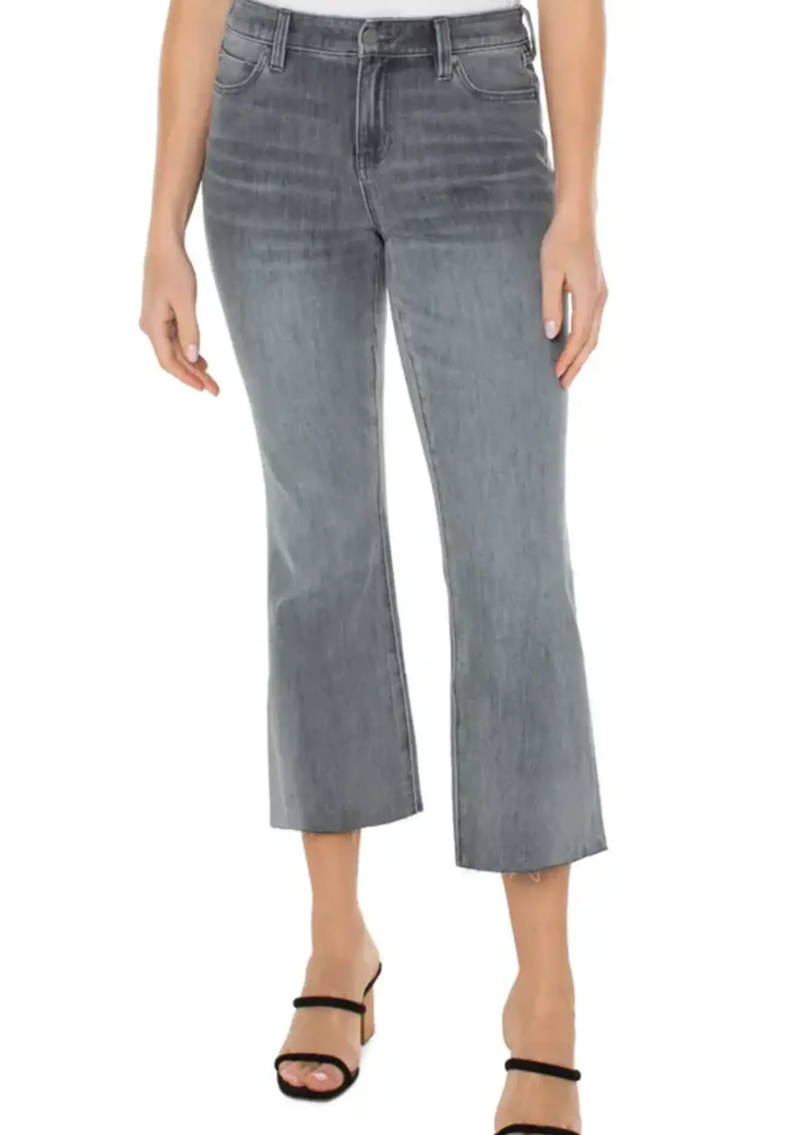 Liverpool Hannah crop flare raw hem jean