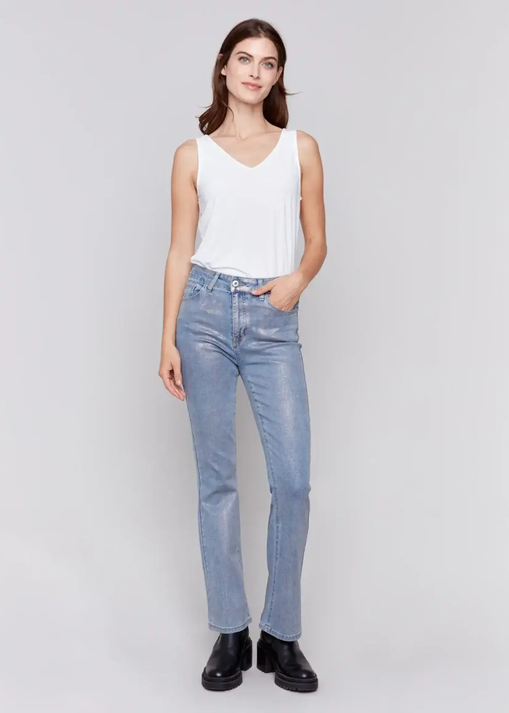 Charlie B Foiled boot cut jean
