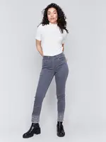 Charlie B Embroidered hem jean