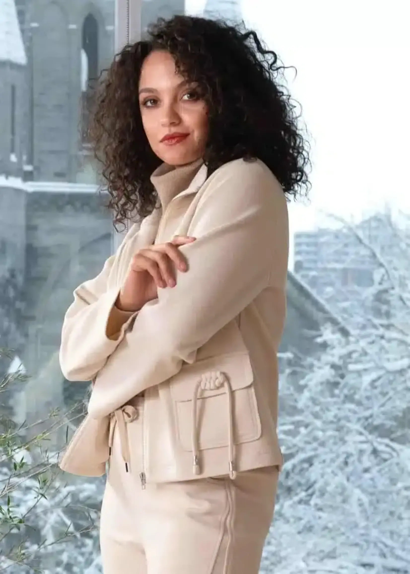 Alison Sheri Soft knit zip sweater