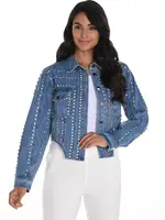 Frank Lyman Denim jacket with rhinestone studding