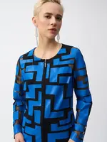 Joseph Ribkoff Zip laser leatherette jkt