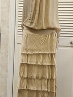 Angela Mara Tiered linen skirt