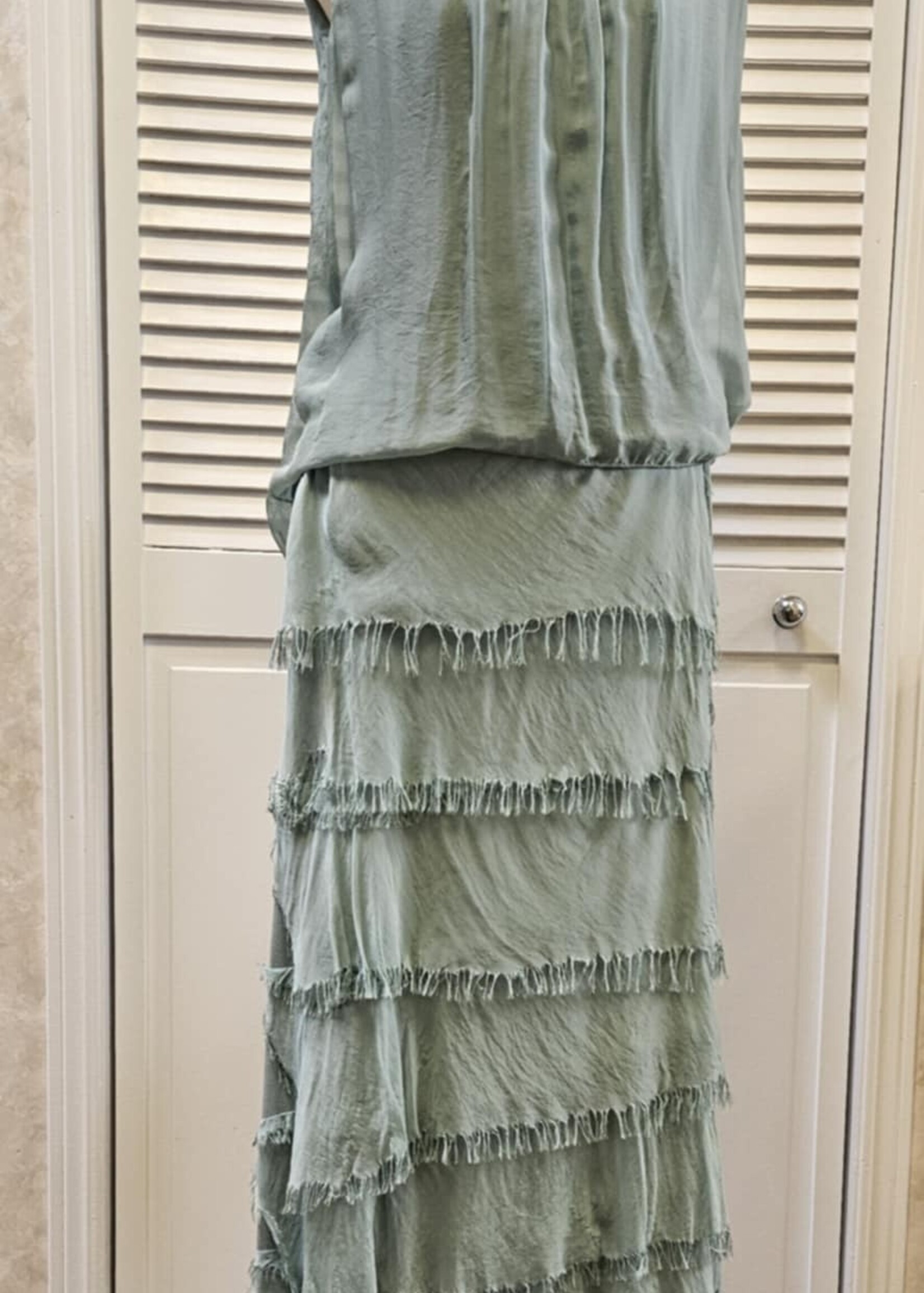 Angela Mara Tiered linen skirt