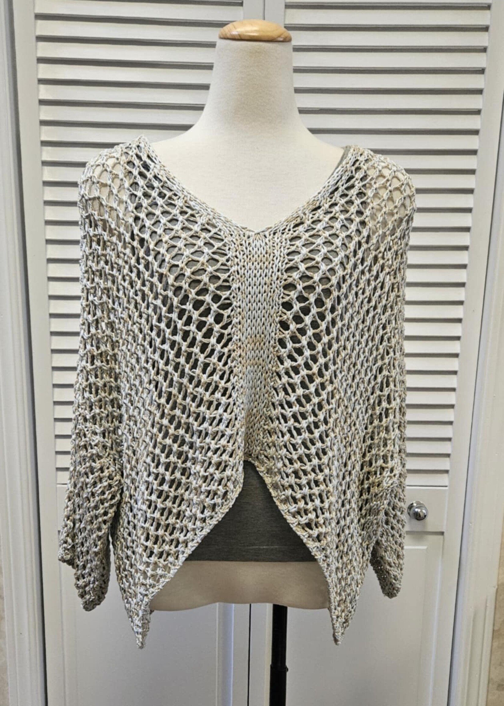 Angela Mara Crochet mesh top