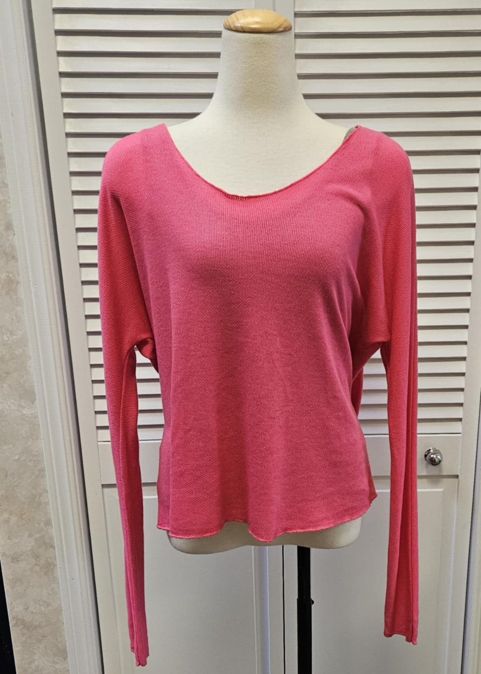 Angela Mara V-neck dolman long sleeve  top
