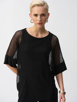 Joseph Ribkoff Silky sheer mesh flutter sleeve top