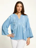 French Dressing Jeans Embroidered chambray shirt