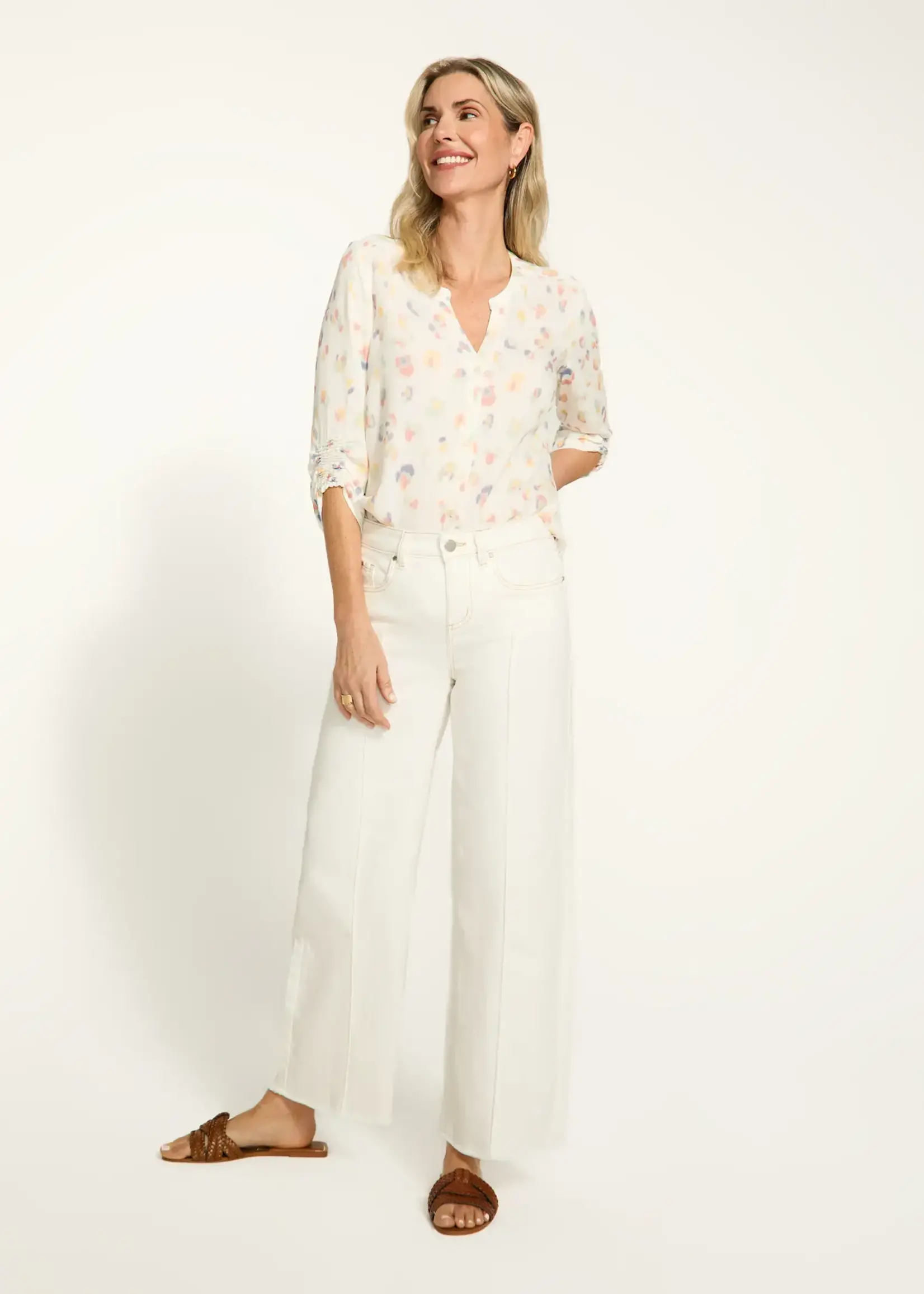 French Dressing Jeans Olivia wide frayed hem jean