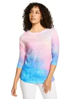 French Dressing Jeans Boat neck 3/4 sleeve print top