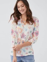 French Dressing Jeans Floral print v-neck 3/4 sleeve top