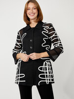 Frank Lyman Abstract collared sheer jacket
