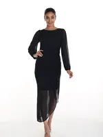 Frank Lyman Sheer sleeve angled hem