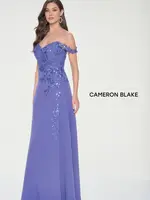 Cameron Blake Shimmering intricate lace crepe gown